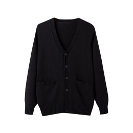 Customized black sweater jacket Designed cardigan 4-button sweater jacket The Chinese University of Hong Kong Sweater manufacturer JUM069 Customized black sweater jacket Designed cardigan 4-button sweater jacket The Chinese University of Hong Kong Sweater manufacturer JUM069